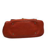 Gucci Orange Pebbled Leather Bamboo Top Handle Hobo Bag
