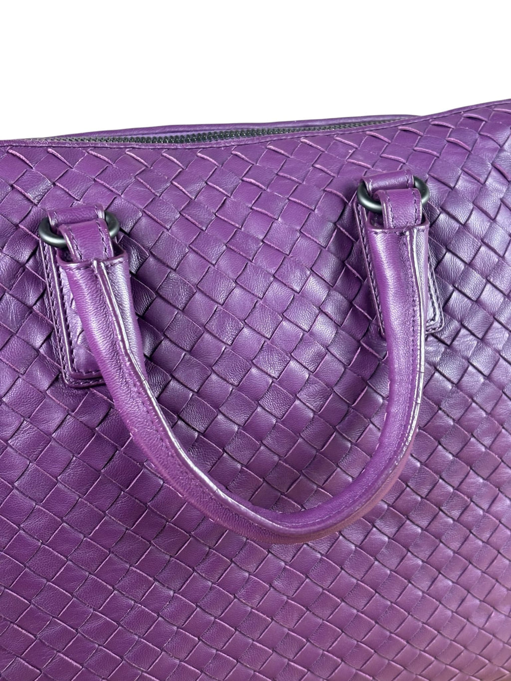 Bottega Veneta Purple Intrecciato Cabat Two-Way Tote