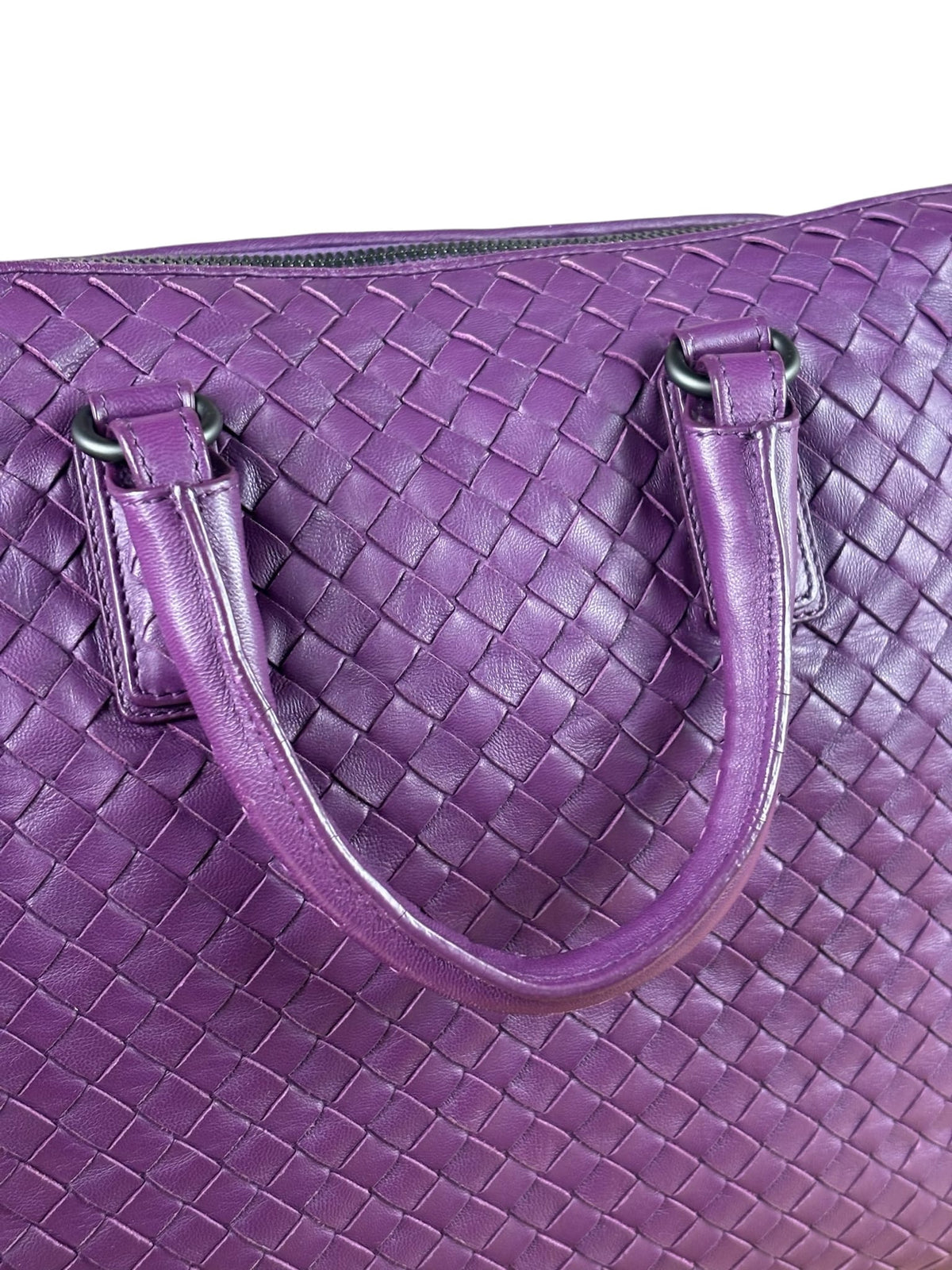 Bottega Veneta Purple Intrecciato Cabat Two-Way Tote