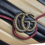 Gucci Stripped Multicolor Marmont Wallet on Chain