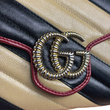 Gucci Stripped Multicolor Marmont Wallet on Chain