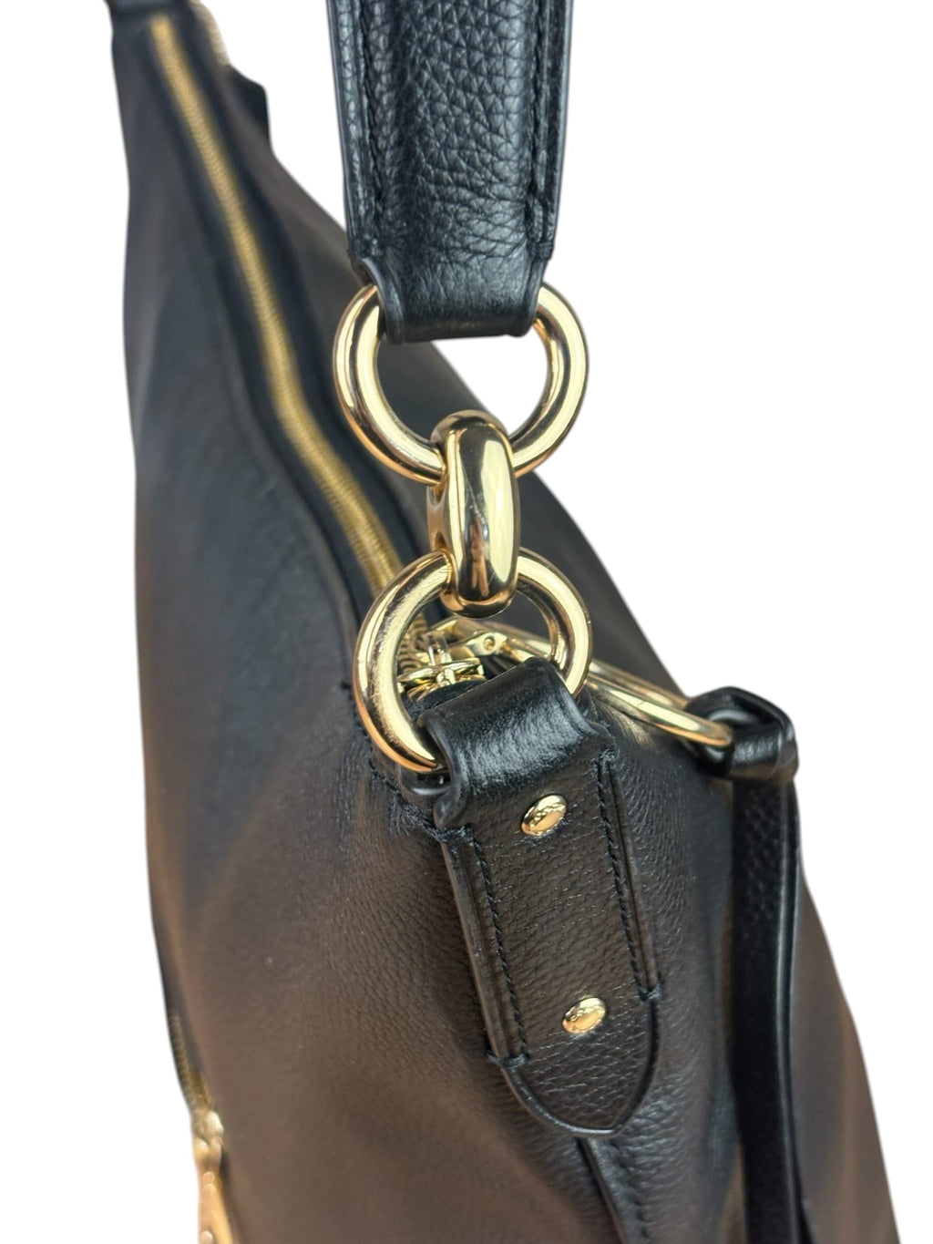 Coach Black Pebbled Leather Laurel Hobo Bag