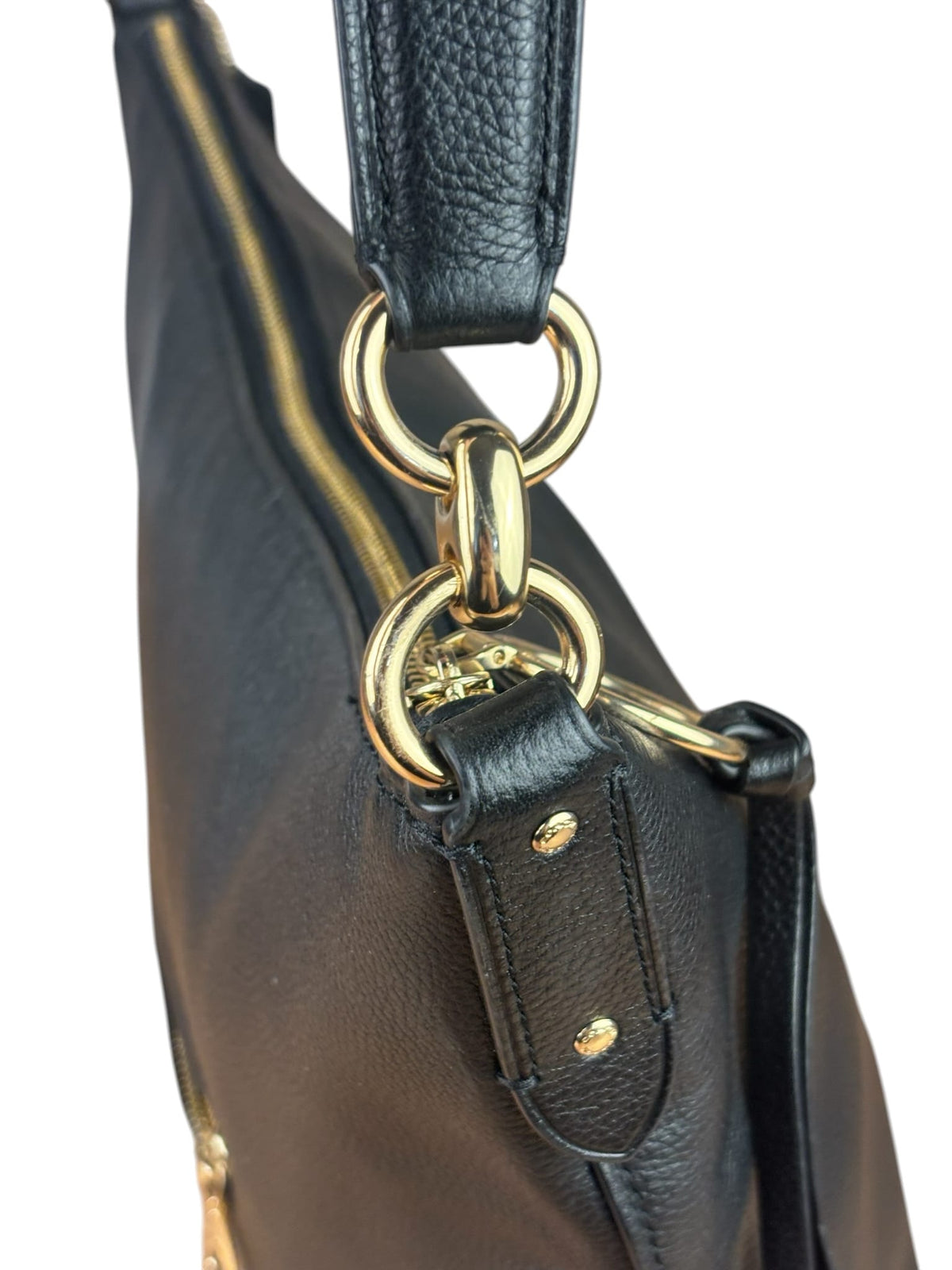 Coach Black Pebbled Leather Laurel Hobo Bag