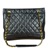 Chanel Black Lambskin Shopper Tote 90s