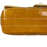 Chanel Gold Patent East West Stitch Flap Bag 2002