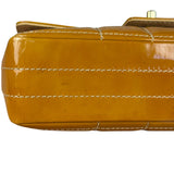 Chanel Gold Patent East West Stitch Flap Bag 2002