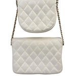 Chanel White Quilted Leather Side-Packs Dual Shoulder Bag 2019