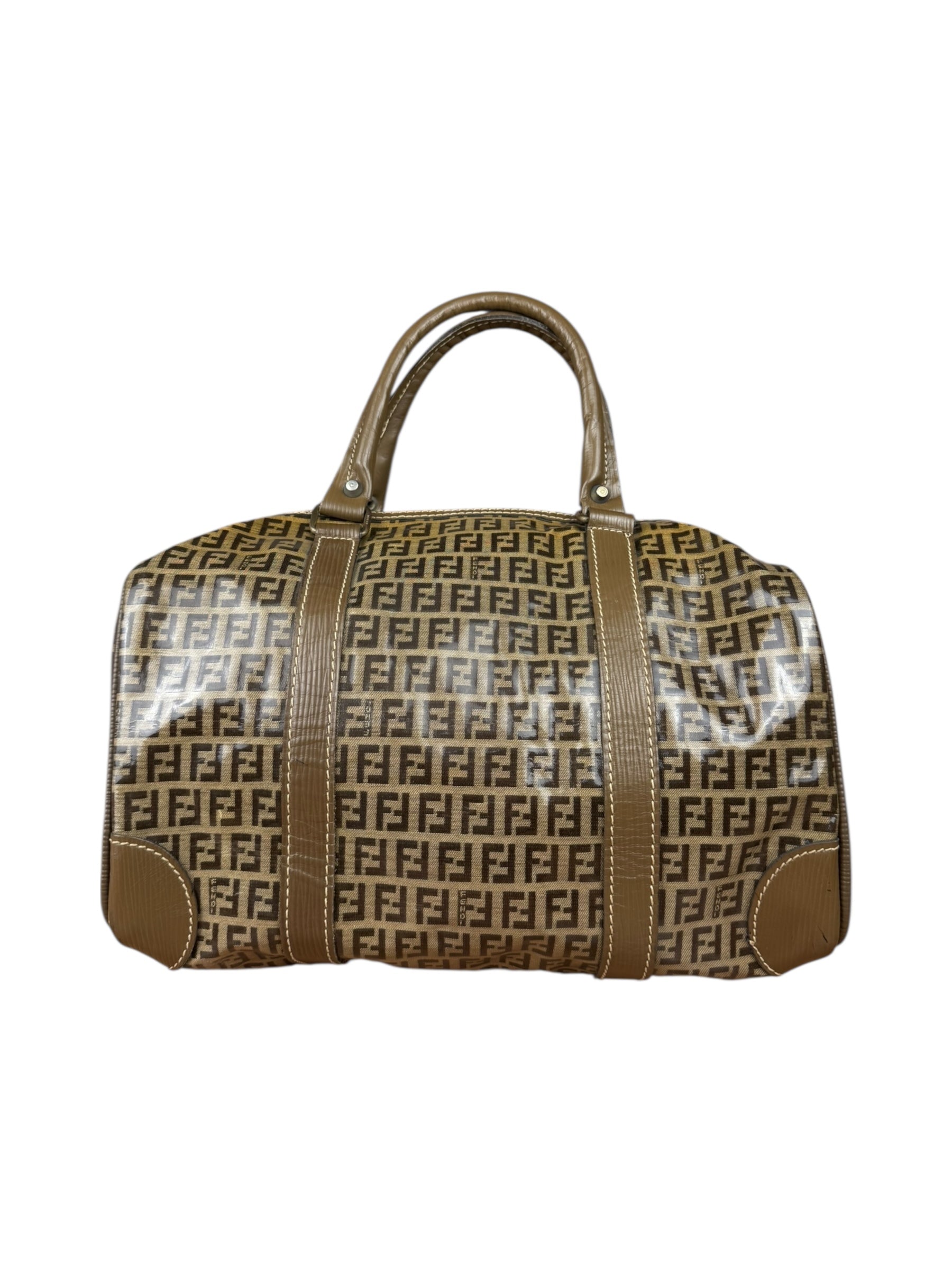 Fendi Vintage Zucchino PVC Boston Bag