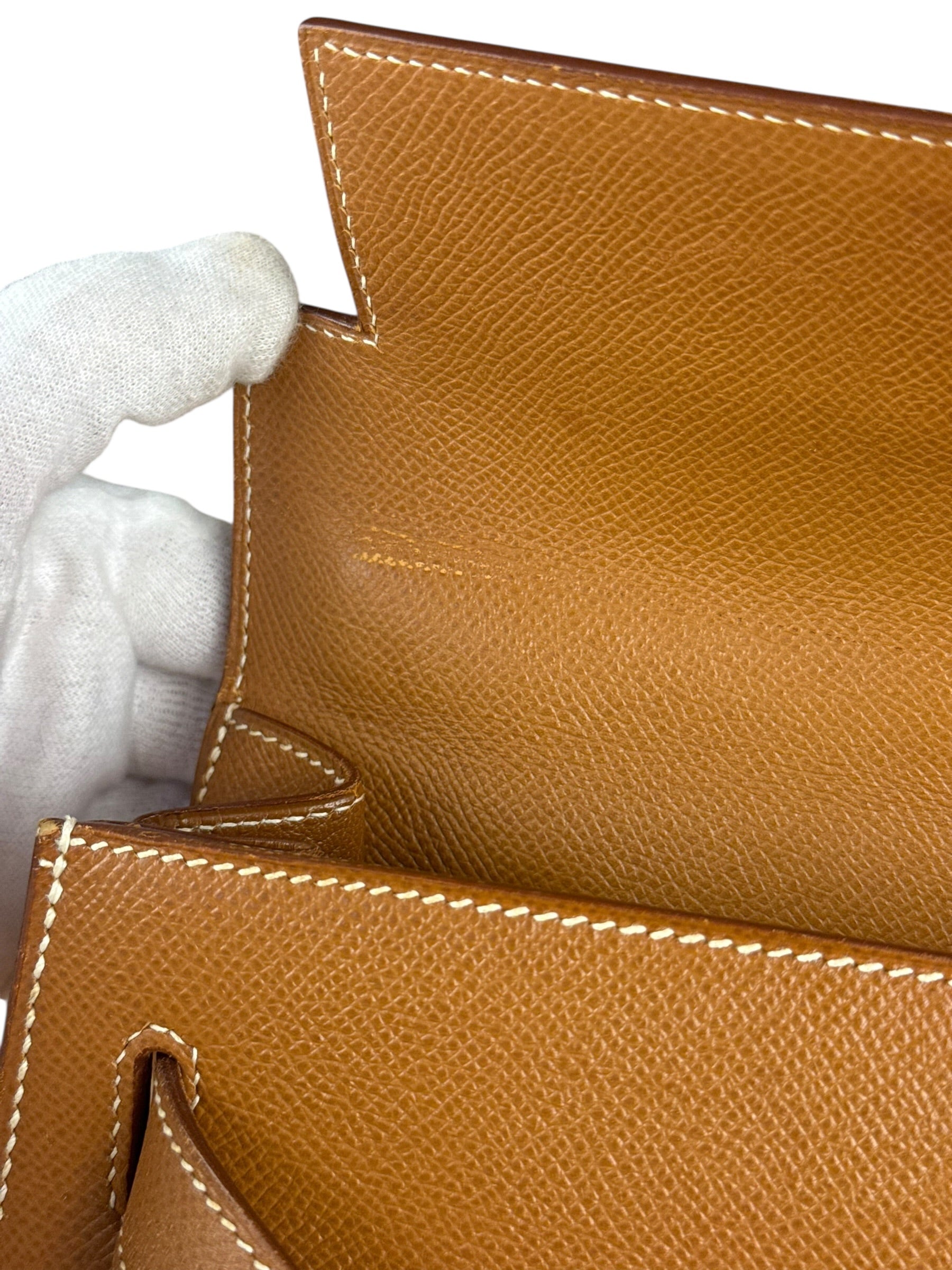 Hermes Kelly 32 Sellier Epsom Gold Handbag 1995