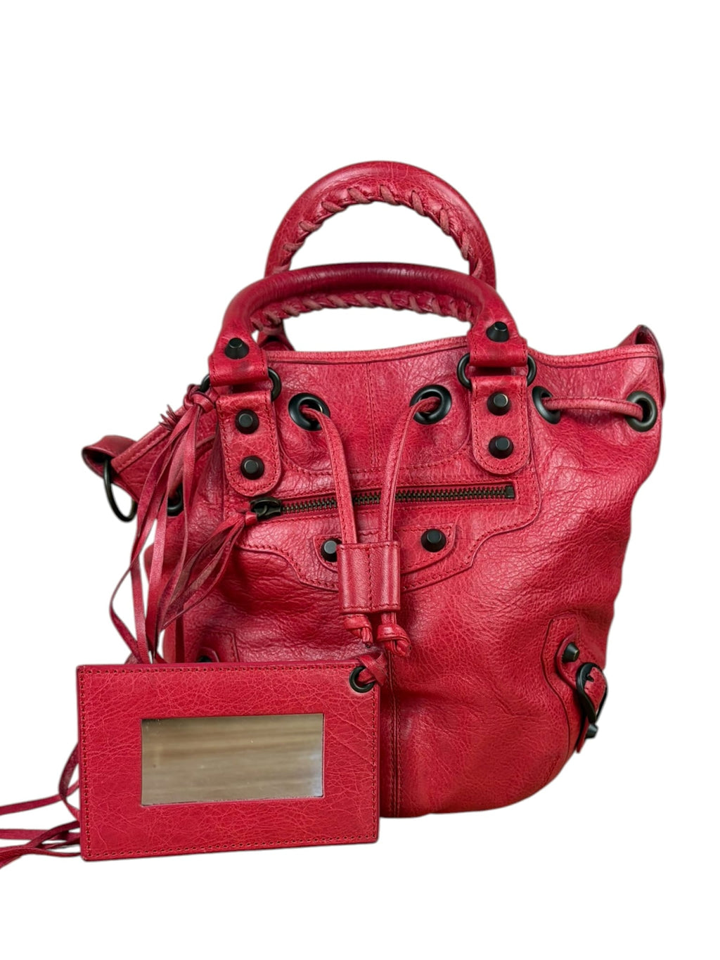 Balenciaga Fuchsia Pink Pompon Bucket Two-Way Bag