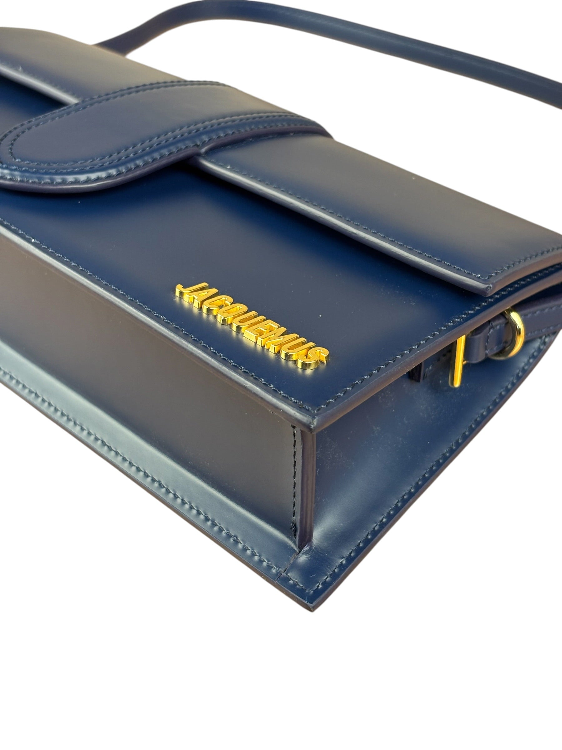 Jacquemus Navy Blue Leather Le Bambino Shoulder Bag
