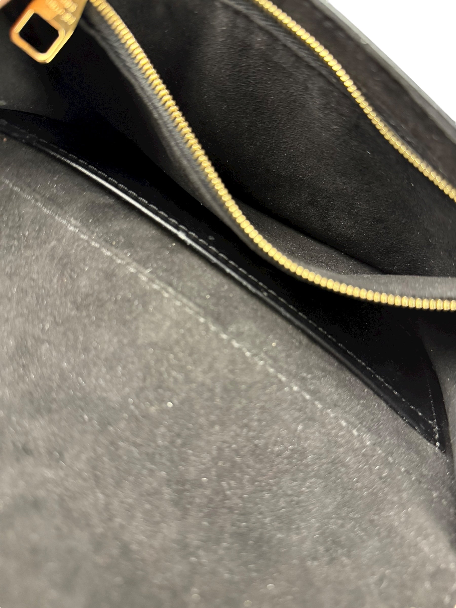 Louis Vuitton Black Leather Louis Chain Pochette