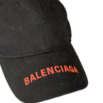 Balenciaga Black Neon Pink Logo Cap