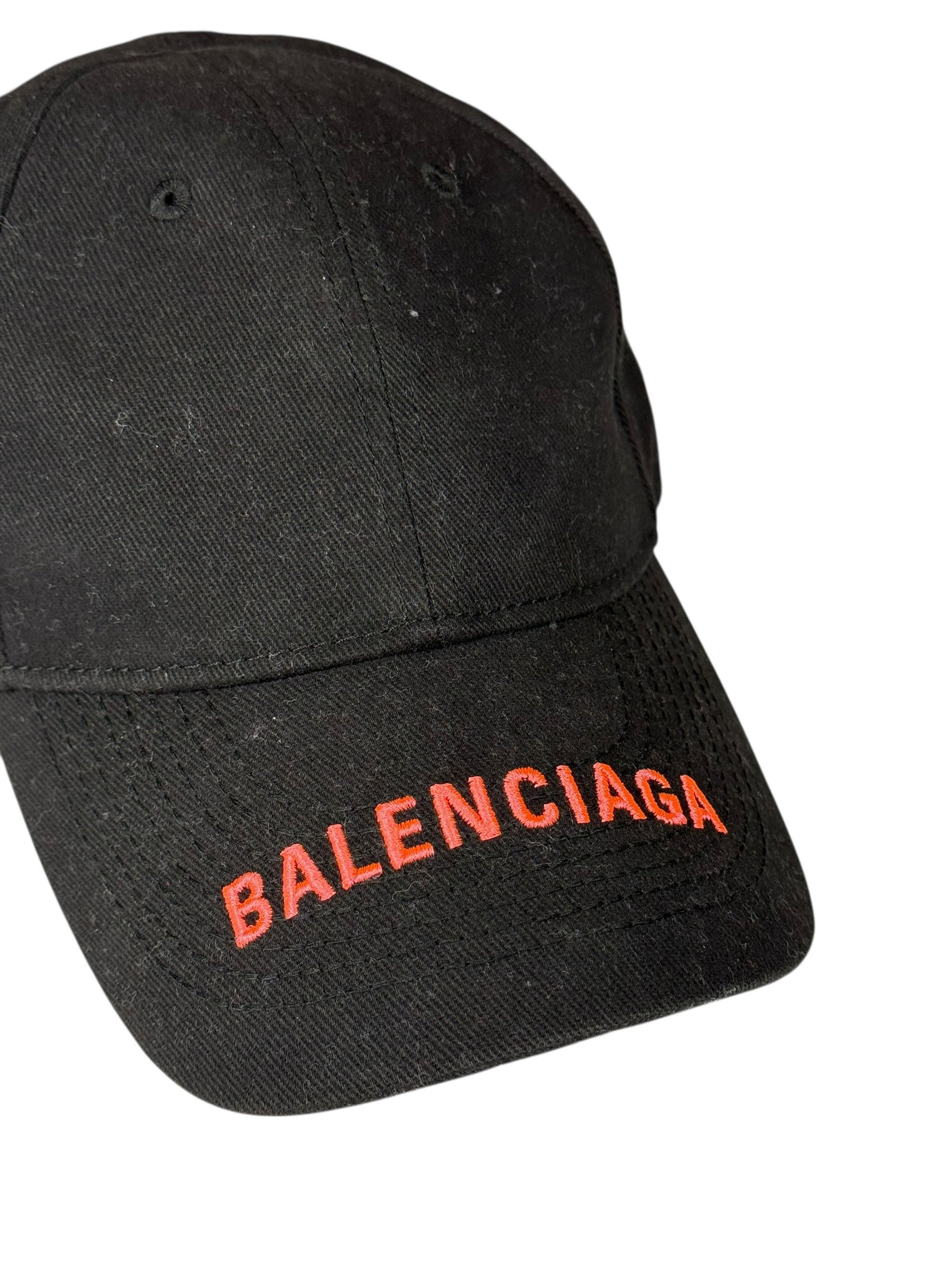 Balenciaga Black Neon Pink Logo Cap