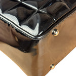 Chanel Black Patent Chocolate Bar Shoulder Tote 2002