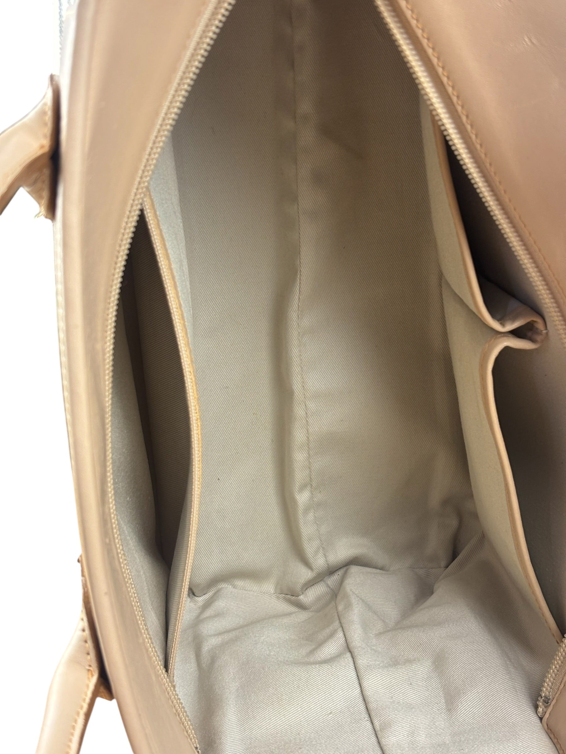 Burberry Multi-Color Leather Trim Striped Canvas Tote Bag