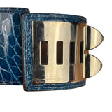 Hermes Blue Alligator Collier De Chien Bracelet