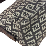 Fendi Black/Beige Leather Trim Zucca Mamma Baguette
