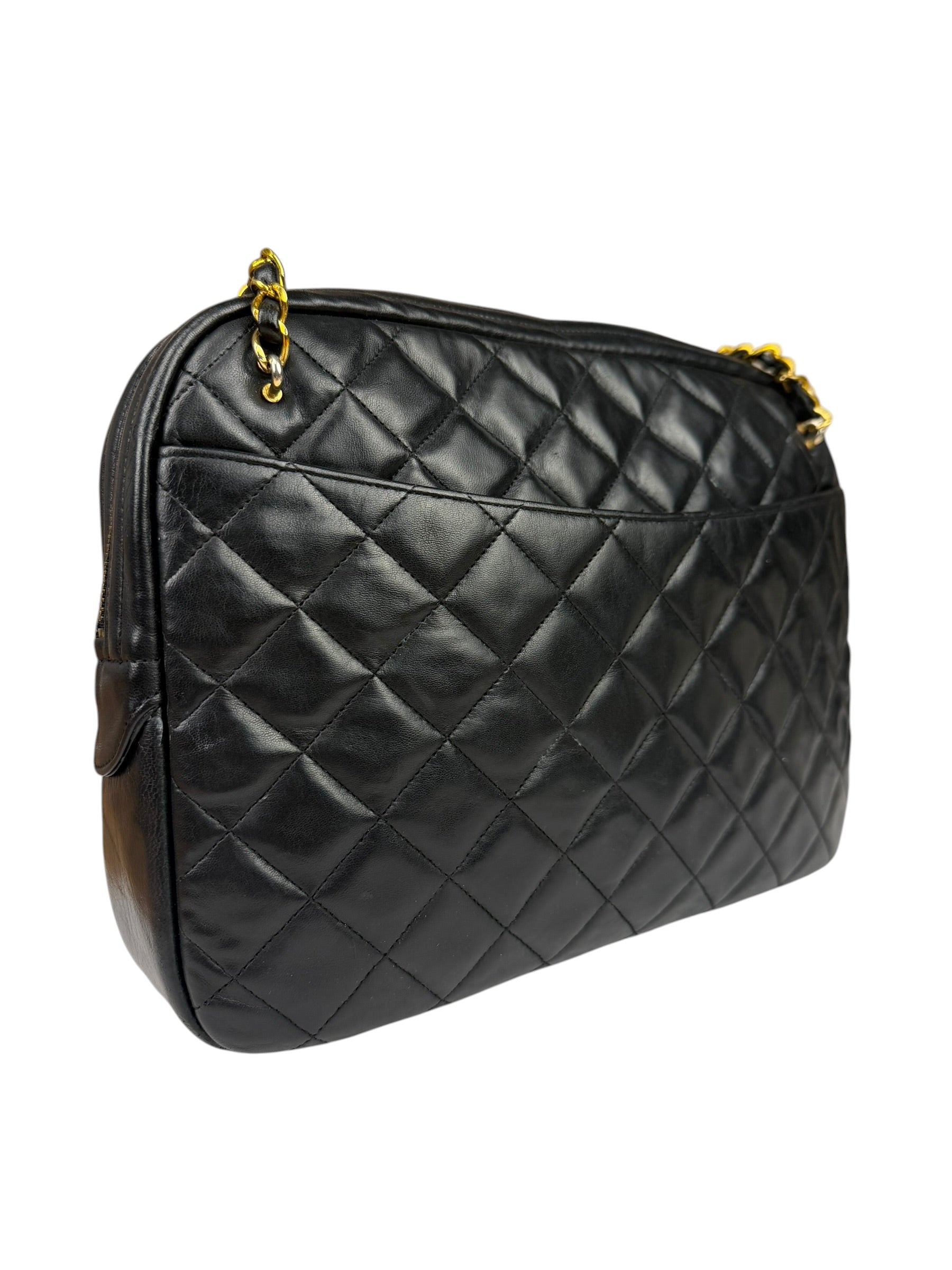 Chanel Black Quilted Lambskin Camera Bag 1989