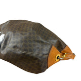 Celine Vintage Macadam Canvas Leather Trim Shoulder Bag