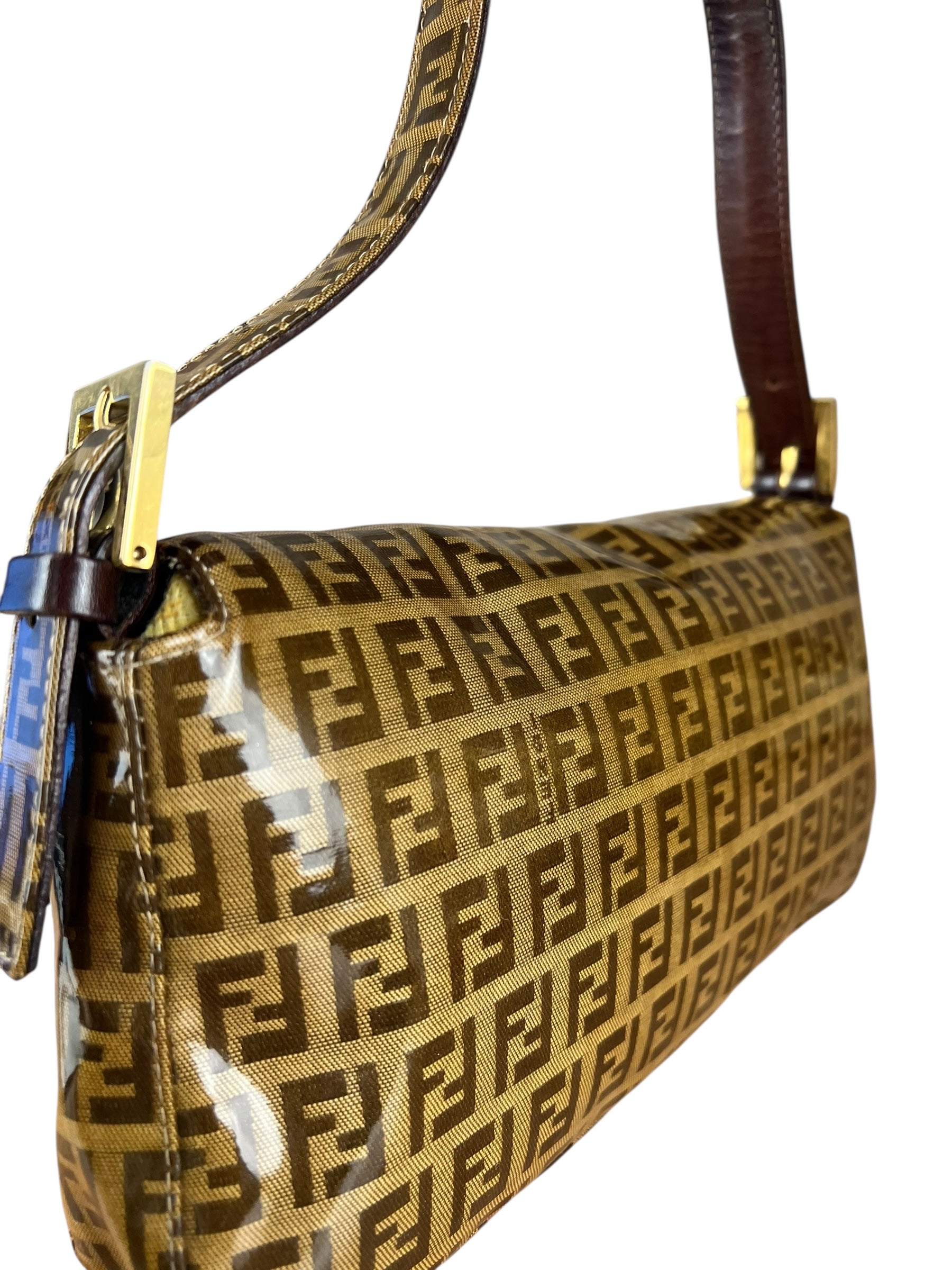 Fendi FF Sequin PVC Coated Canvas Baguette