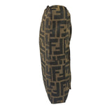 Fendi Brown Leather Trim Baguette