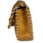 Chanel Brown Leather Western Embossed CC Flap Bag