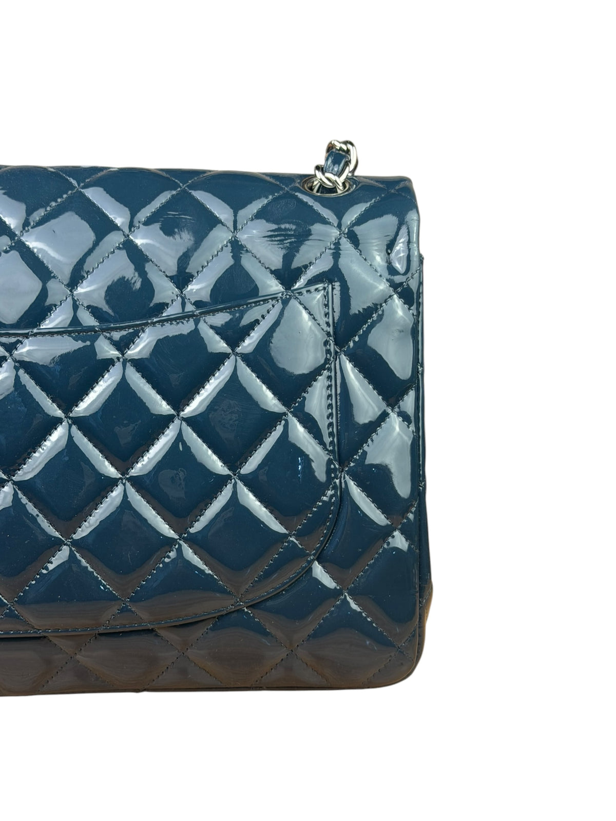 Chanel Dark Turquoise Patent Large Double Flap Bag 2010