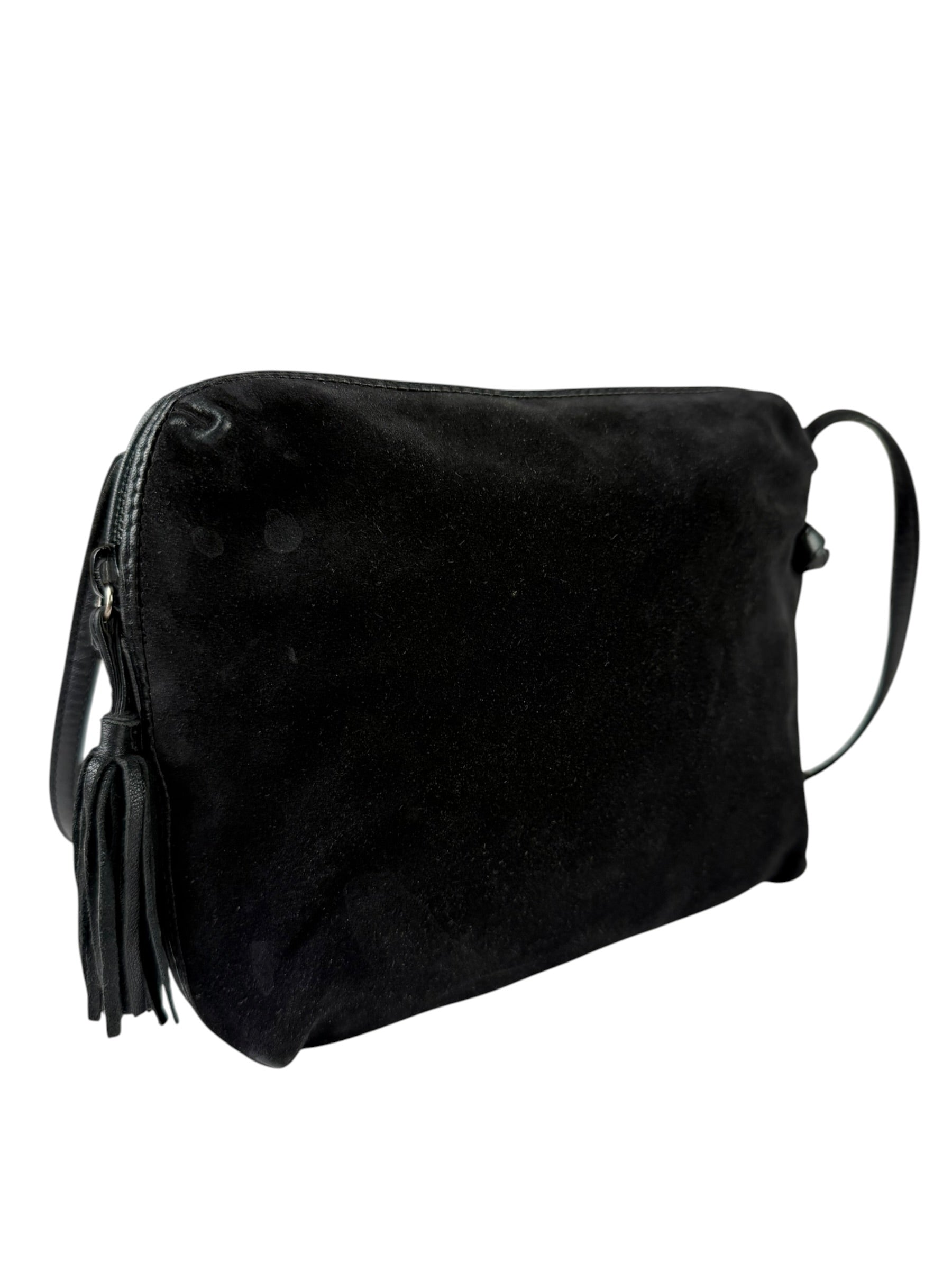 Bottega Veneta Black Suede/Leather Trim Crossbody Bag