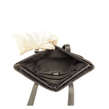 Fendi Vintage Black Nylon Leather Trim FF Roll Tote Bag