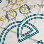 Gucci GG Logo Purple Horsebit Silk Scarf