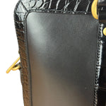 Gucci Croc-Trim Leather Briefcase