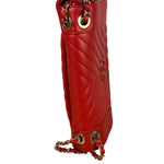 Chanel Red Chevron Leather Flap Bag 2019
