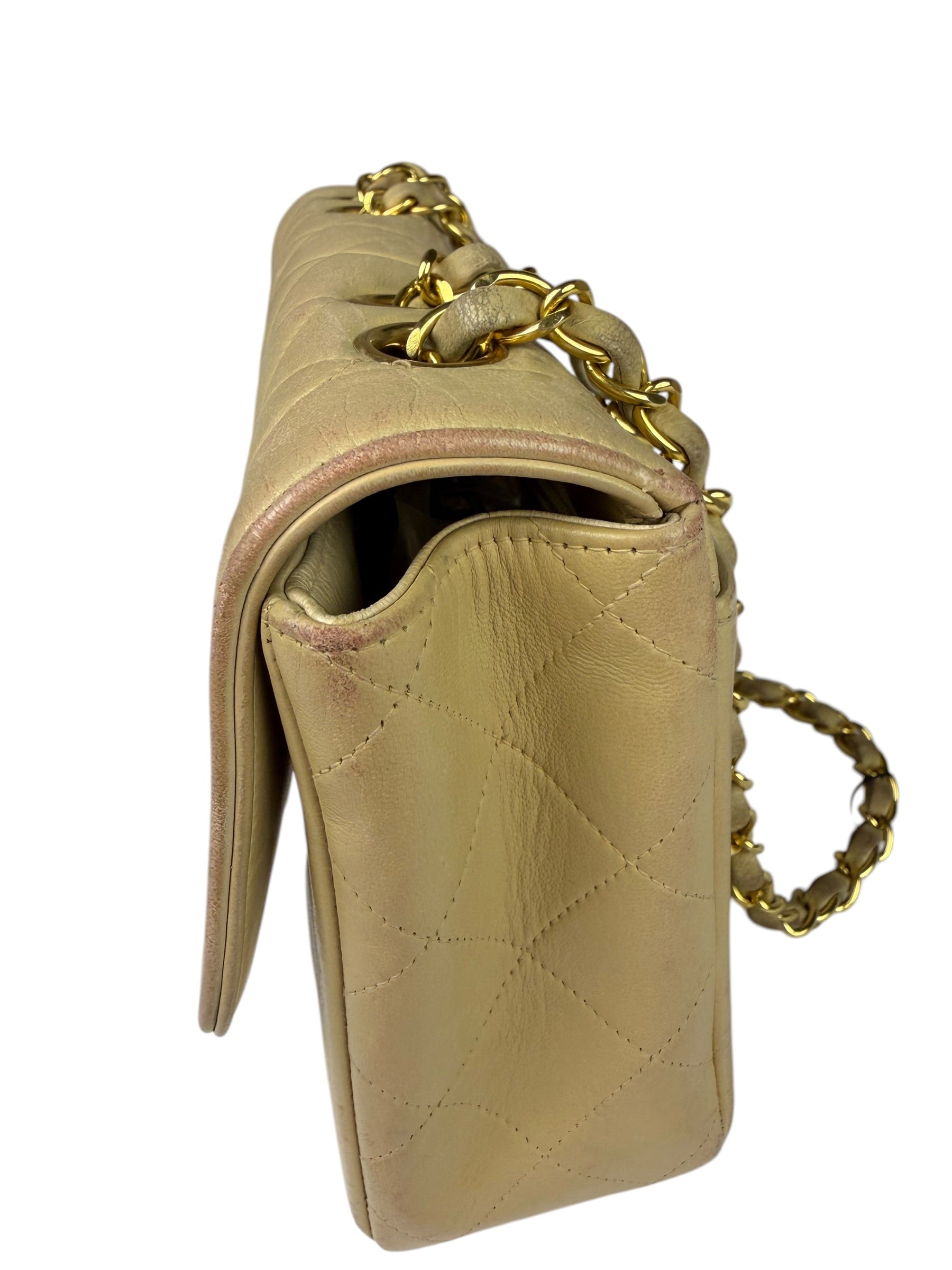 Chanel Vintage Beige Clair Quilted Leather Classic Flap Bag 2004