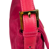 Fendi Pink Suede/Leather Trim Baguette