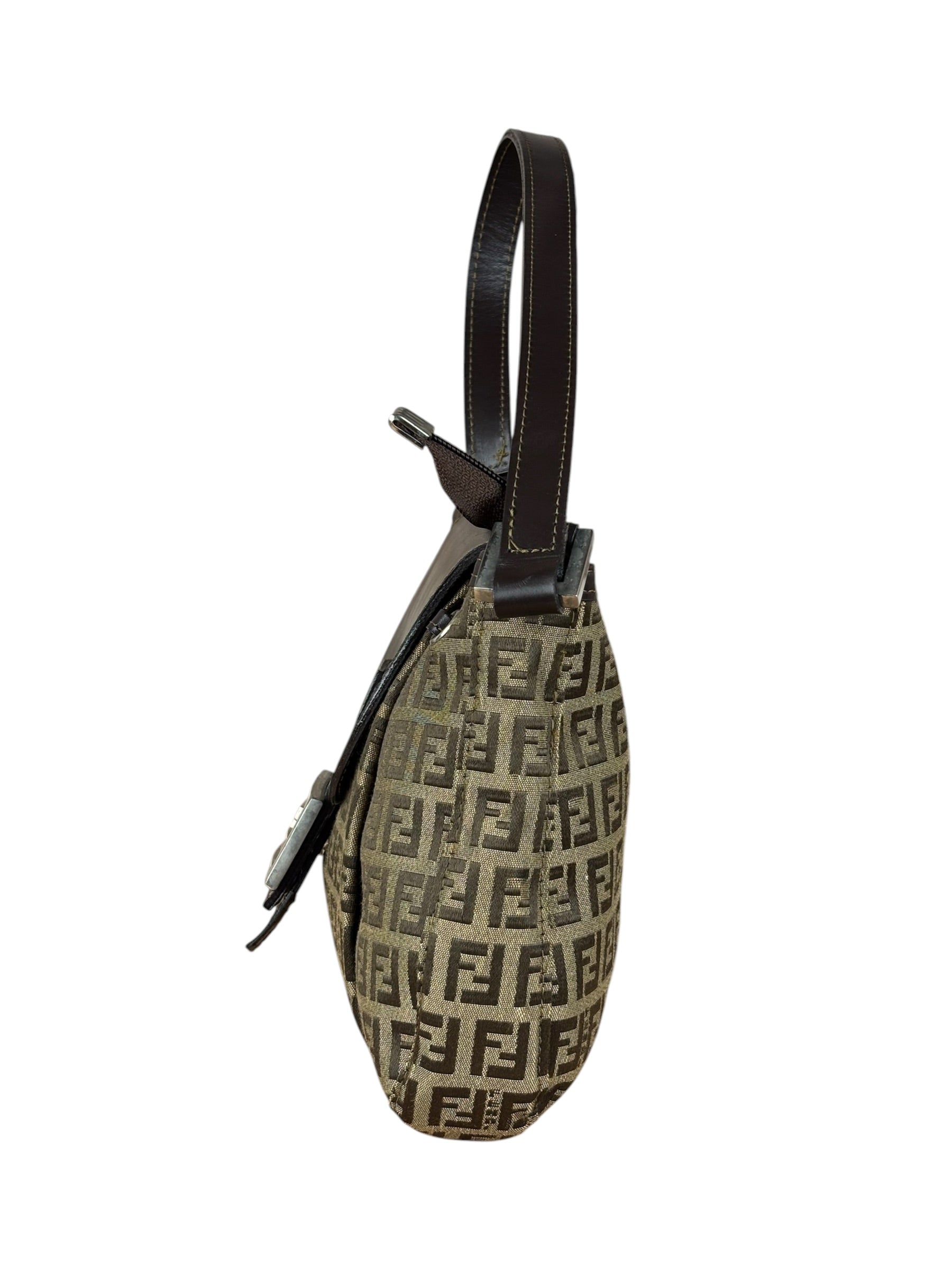 Fendi Zucchino Drawstring Flap Shoulder Bag