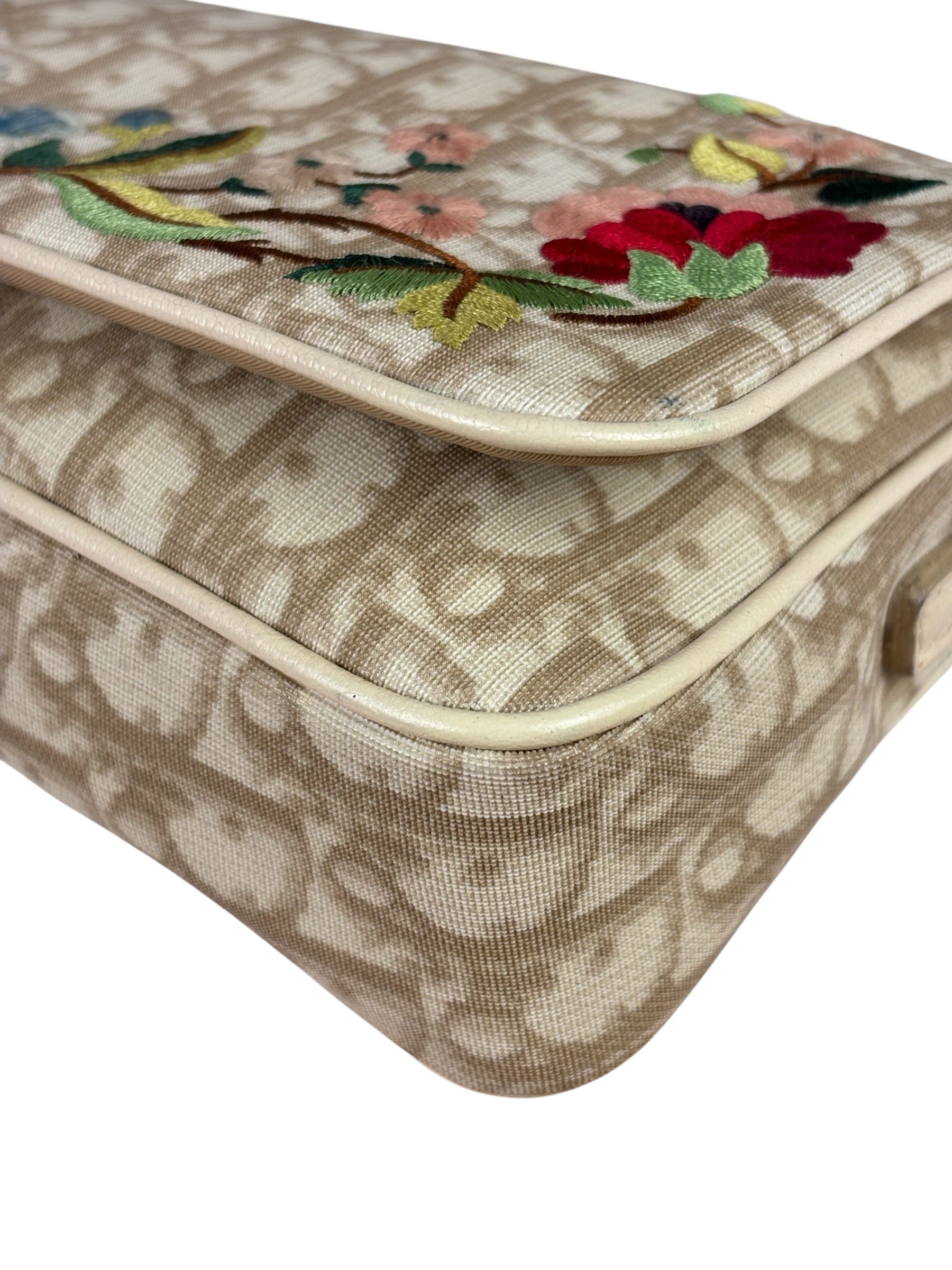 Christian Dior Trotter Flower Embroidered Flap Crossbody
