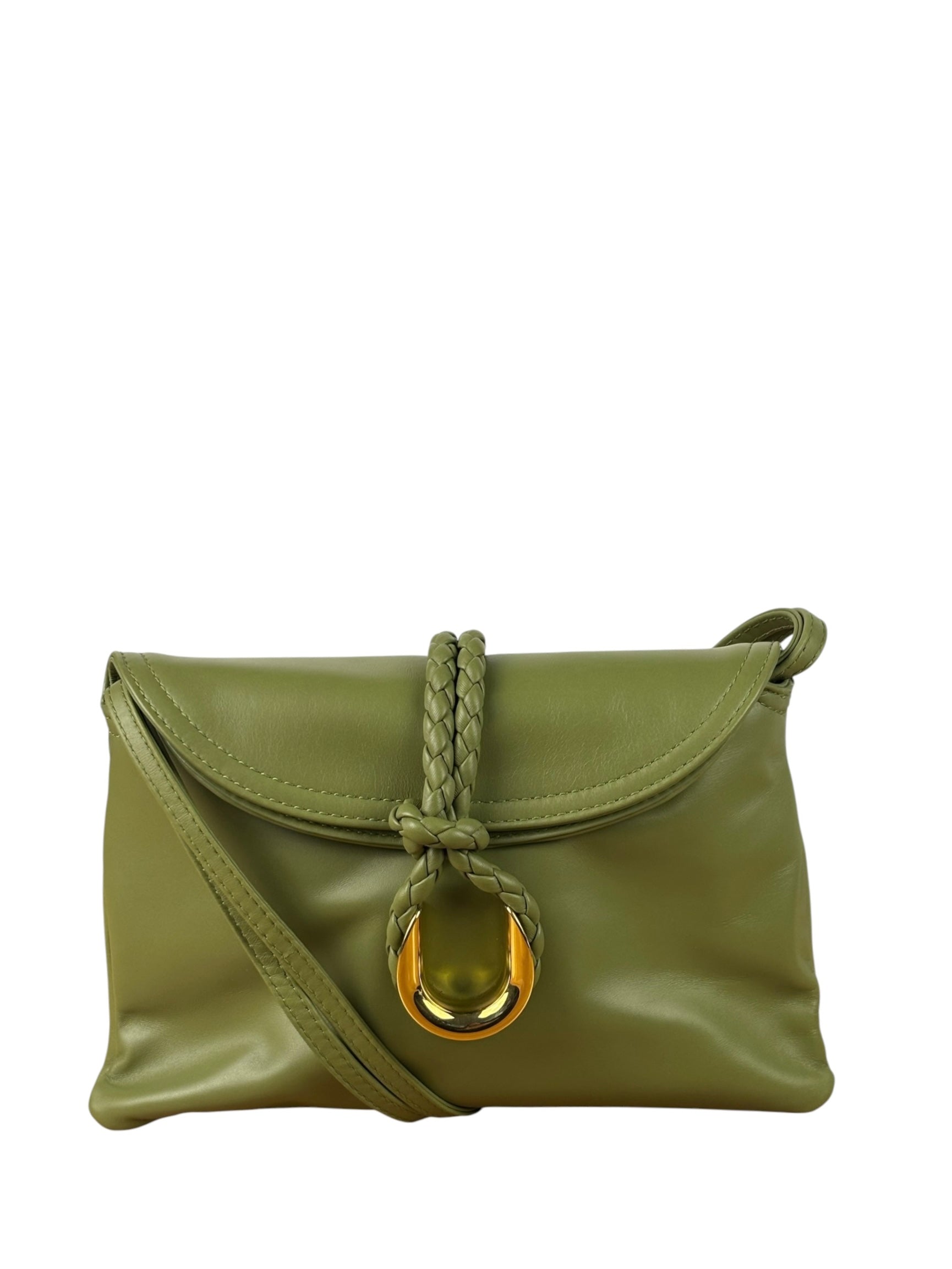 Bottega Veneta Baby Liberta Green Leather Shoulder Bag