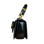 Gucci Vintage Black Leather Bamboo Top Handle Shoulder/Hand Bag