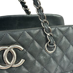 Chanel Grey Iridescent Quilted Leather Chic Bowling Shoulder Bag 2010
