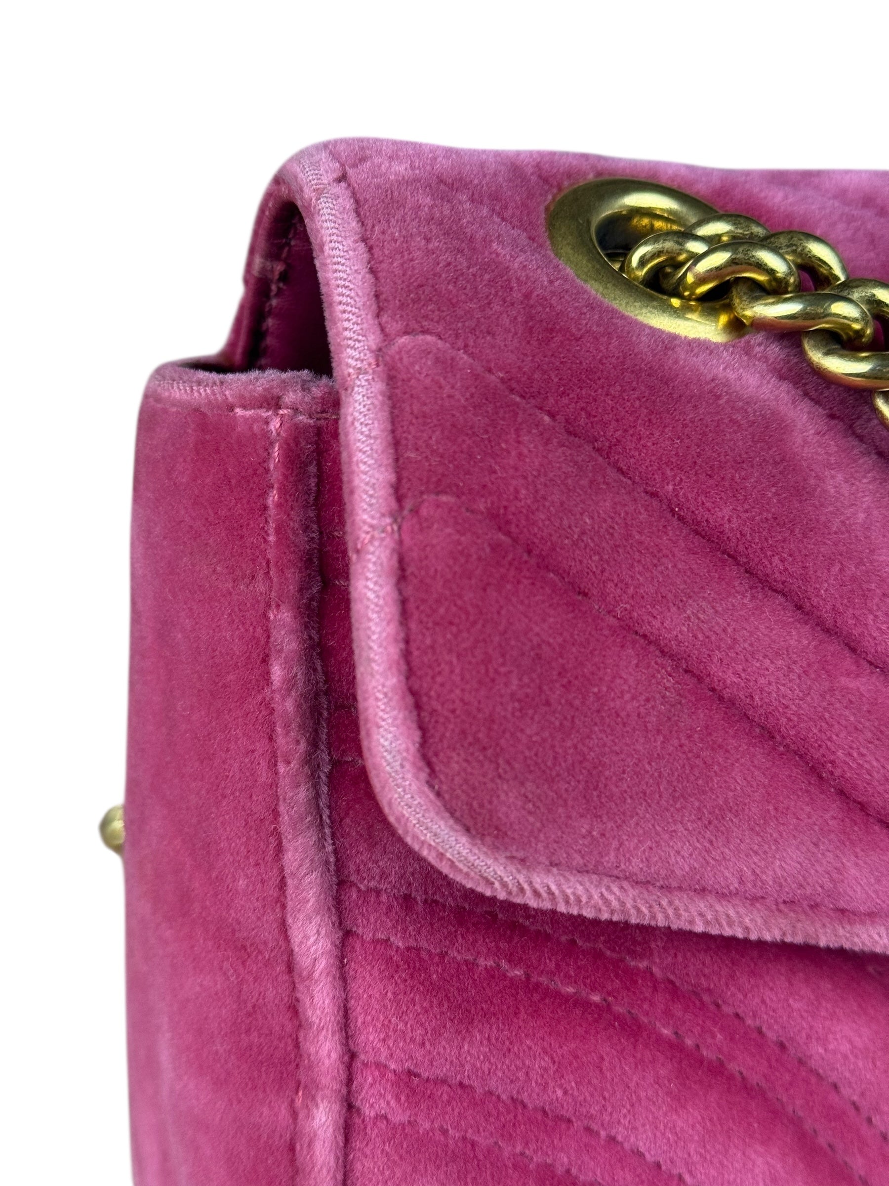 Gucci GG Marmont Pink Velour Chain Bag