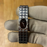 Christian Dior Black Oval Dial Steel Band
