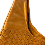 Bottega Veneta Orange/Brown Woven Leather Campana Shoulder Bag