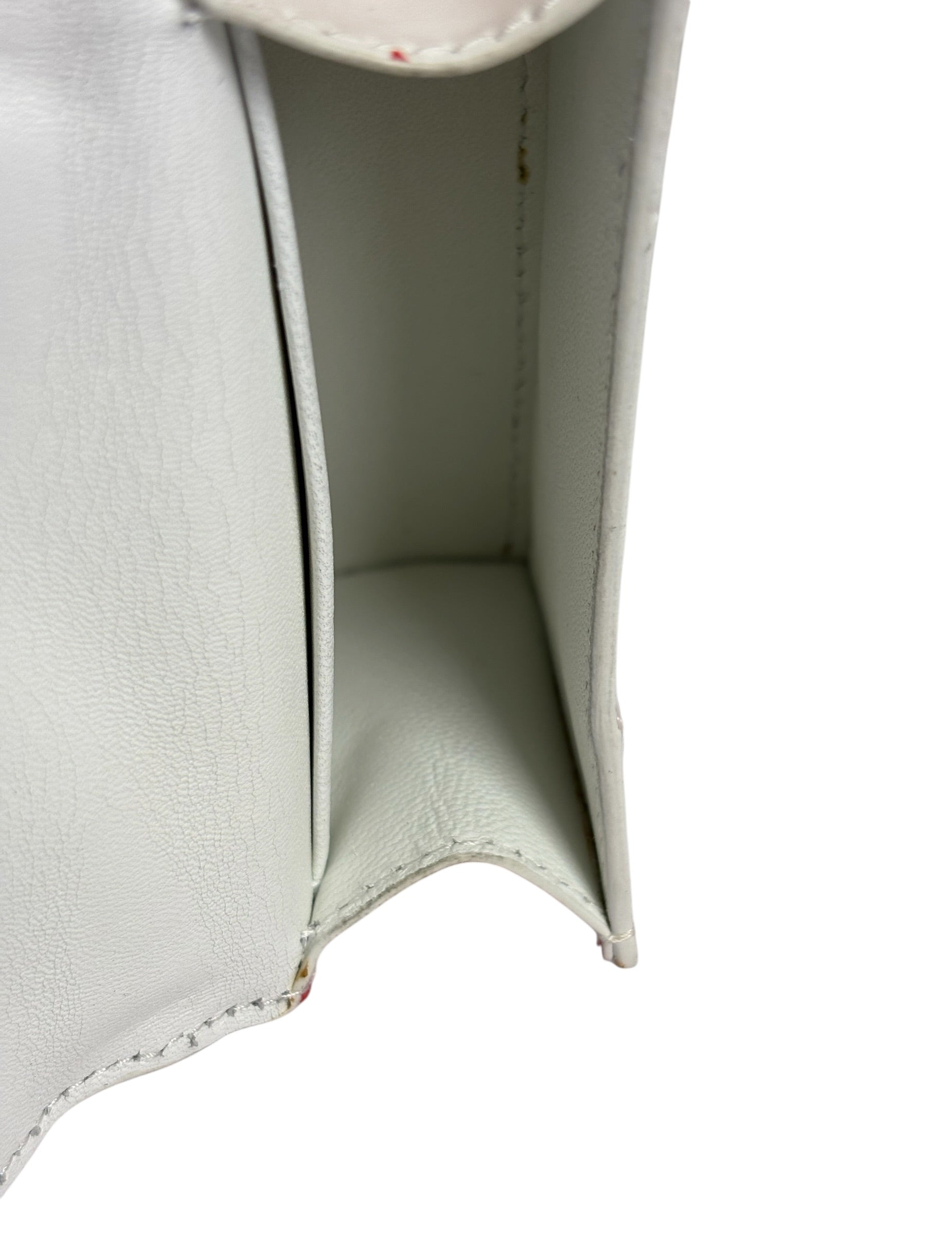 Balenciaga White Leather Hourglass Heart Nano Two-Way Bag