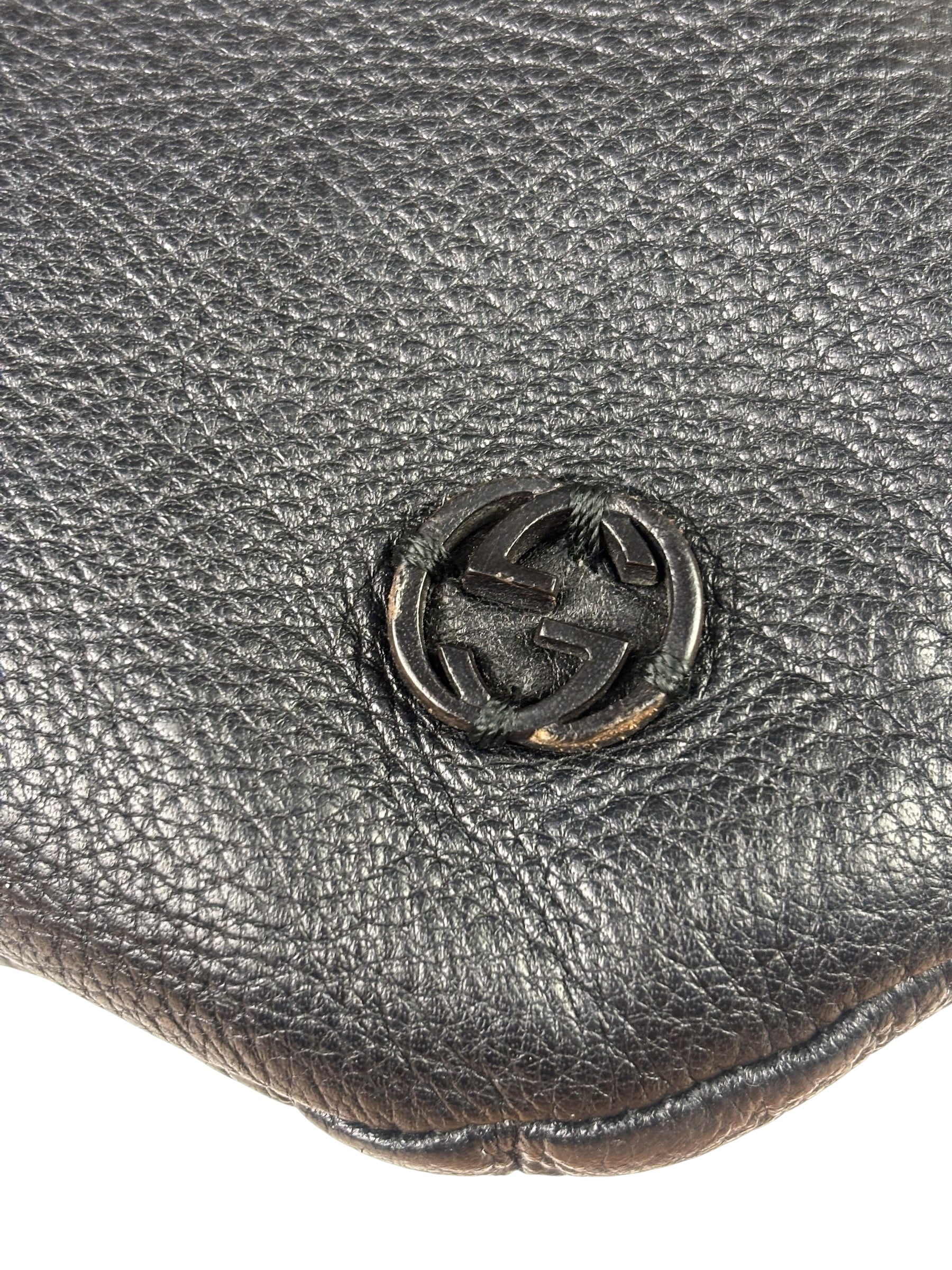 Gucci Black Leather Slouchy Hobo Bag