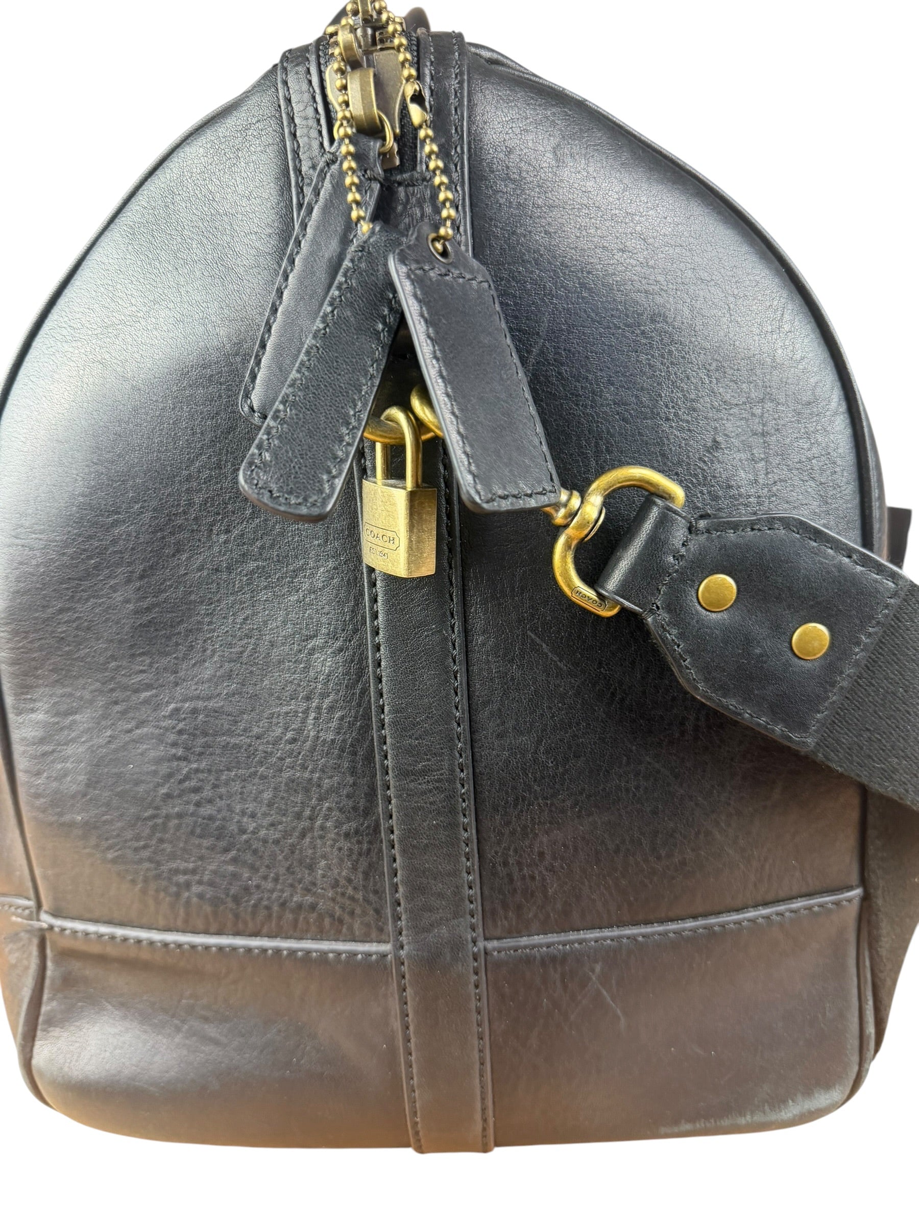 Coach Black Leather Large Duffle