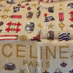 Celine Vintage Beige Background Paris Handkerchief