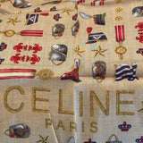 Celine Vintage Beige Background Paris Handkerchief