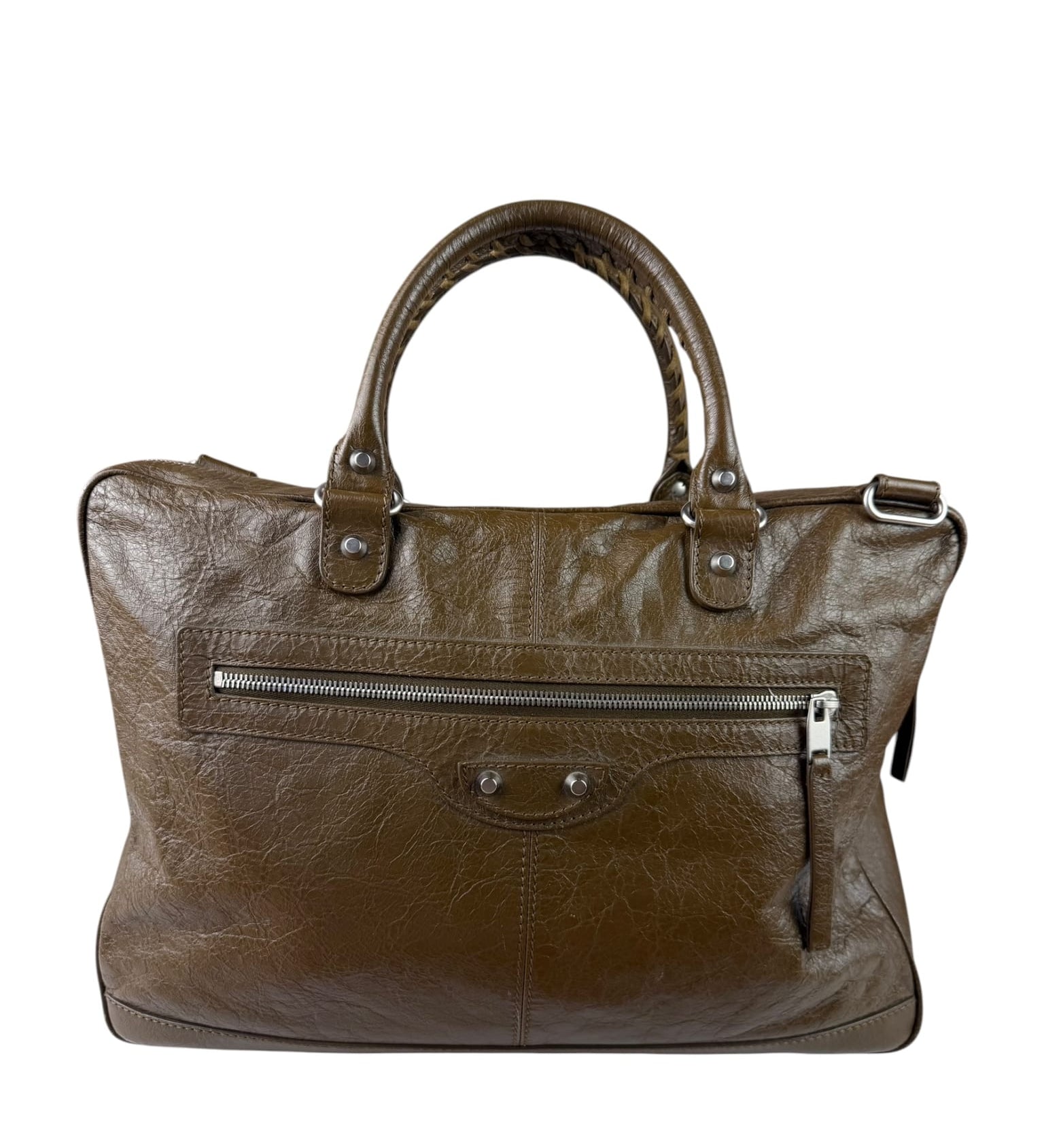 Balenciaga Brown Motocross Classic Travel Bag