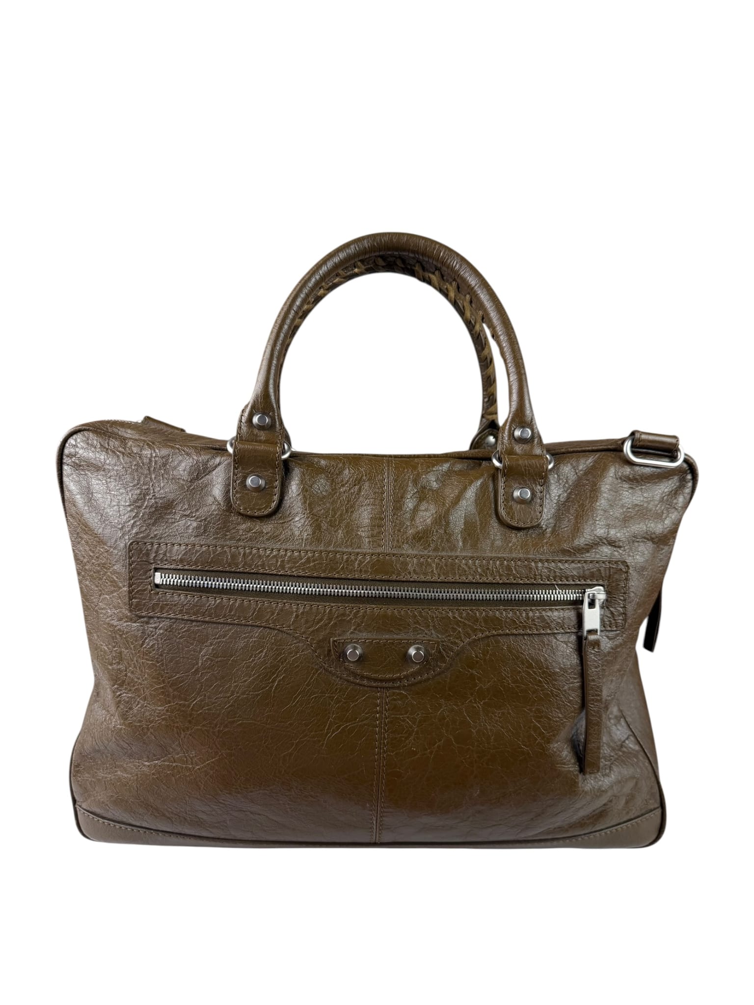 Balenciaga Brown Motocross Classic Travel Bag